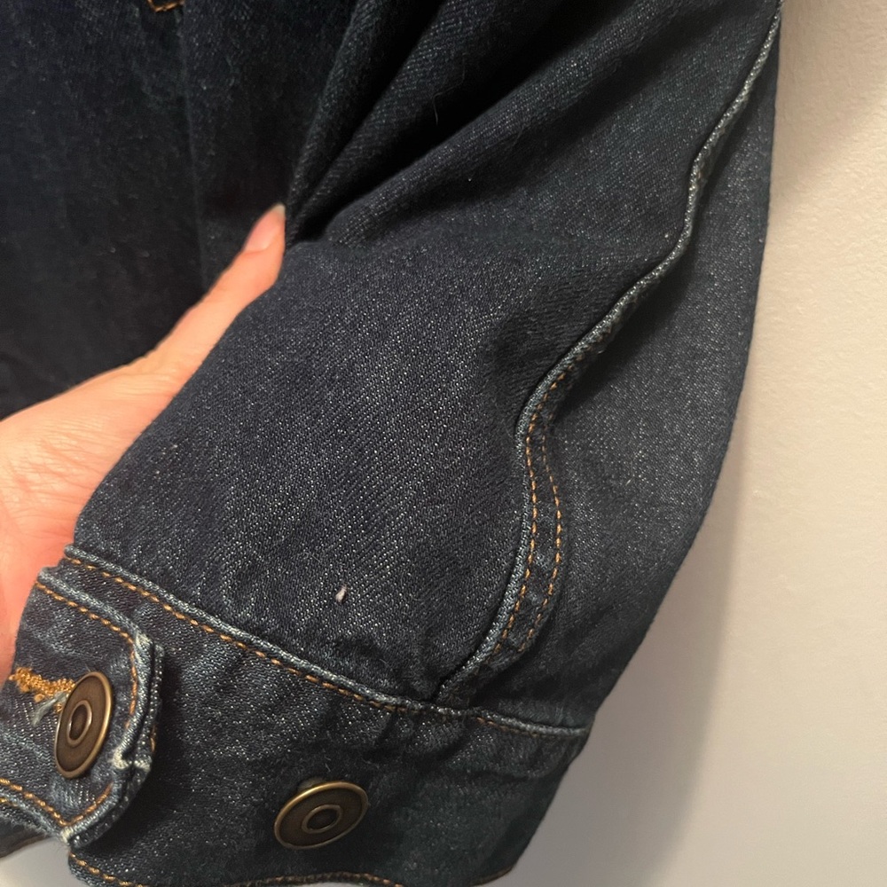 Dark Blue Denim Jacket with Brown Stitching - Picture 5 of 7